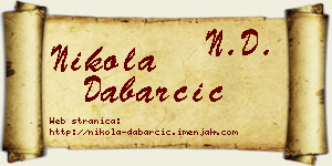 Nikola Dabarčić vizit kartica